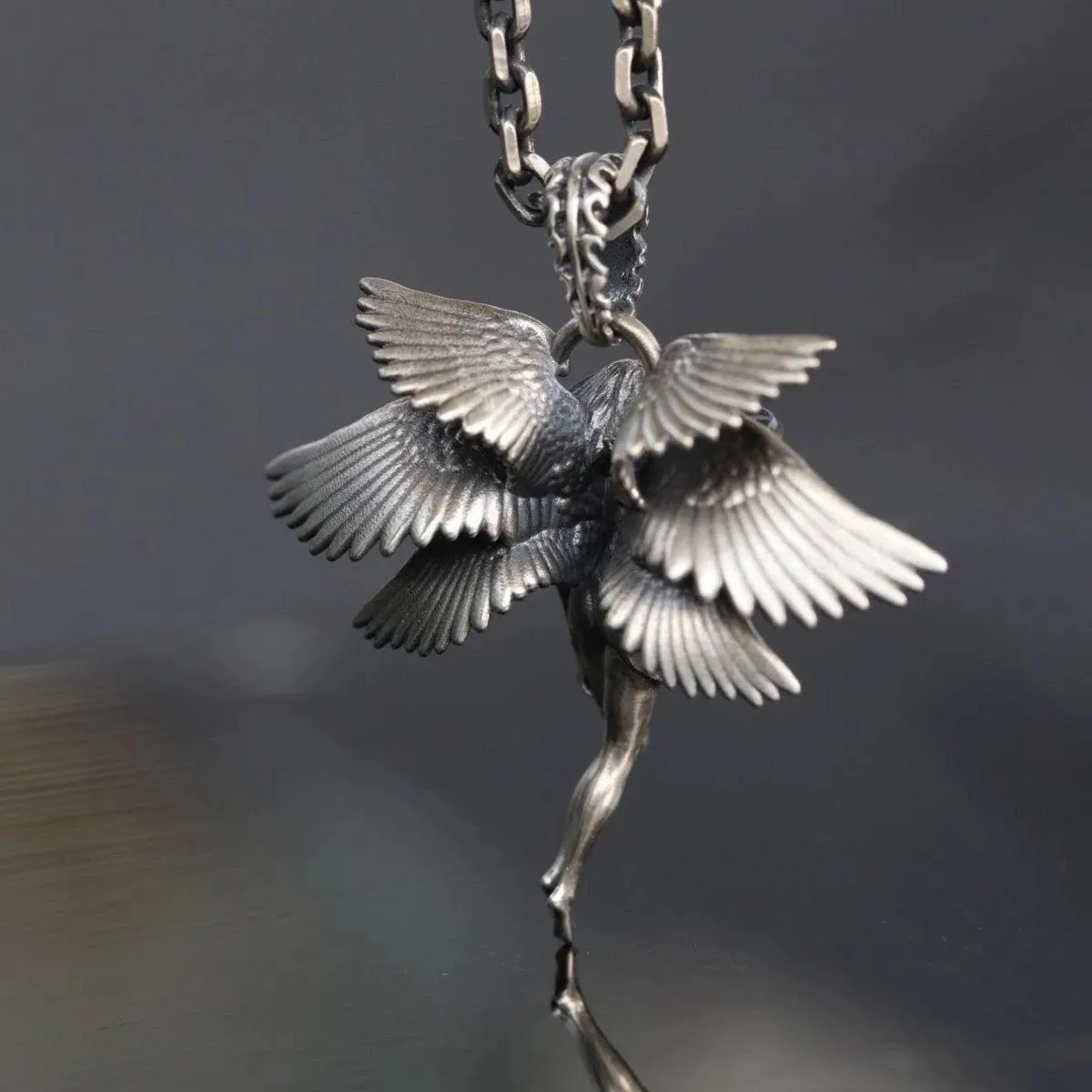 Six Winged Angel Pendant Necklace Sweaters For Men And Women
