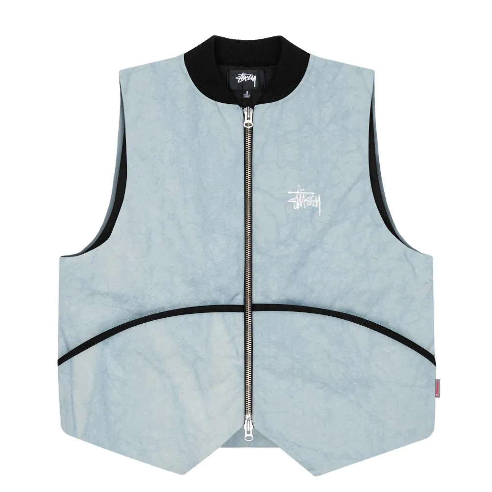 STÜSSY WASHED CANVAS PRIMALOFT VEST // LIGHT BLUE