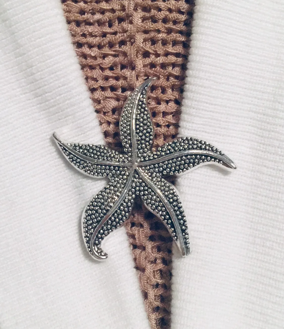 Sweater Clips Silver Starfish Sweater Clip Cardigan Clasp Star Fish Gift Gifts for Her by Fabulici