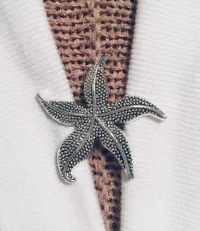 Sweater Clips Silver Starfish Sweater Clip Cardigan Clasp Star Fish Gift Gifts for Her by Fabulici