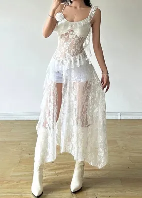 Sweet and Spicy Suspender Bandeau Dress (LACE)