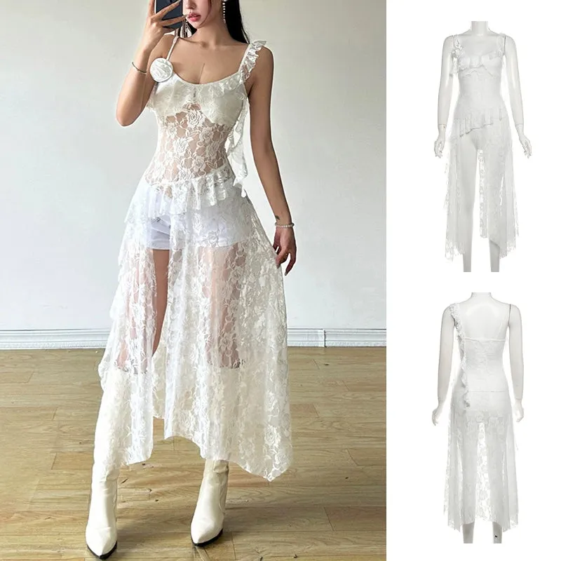 Sweet and Spicy Suspender Bandeau Dress (LACE)