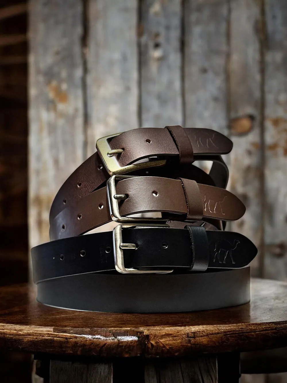 The Jericho Belt - Classic Brown Leather Belt | Bronze