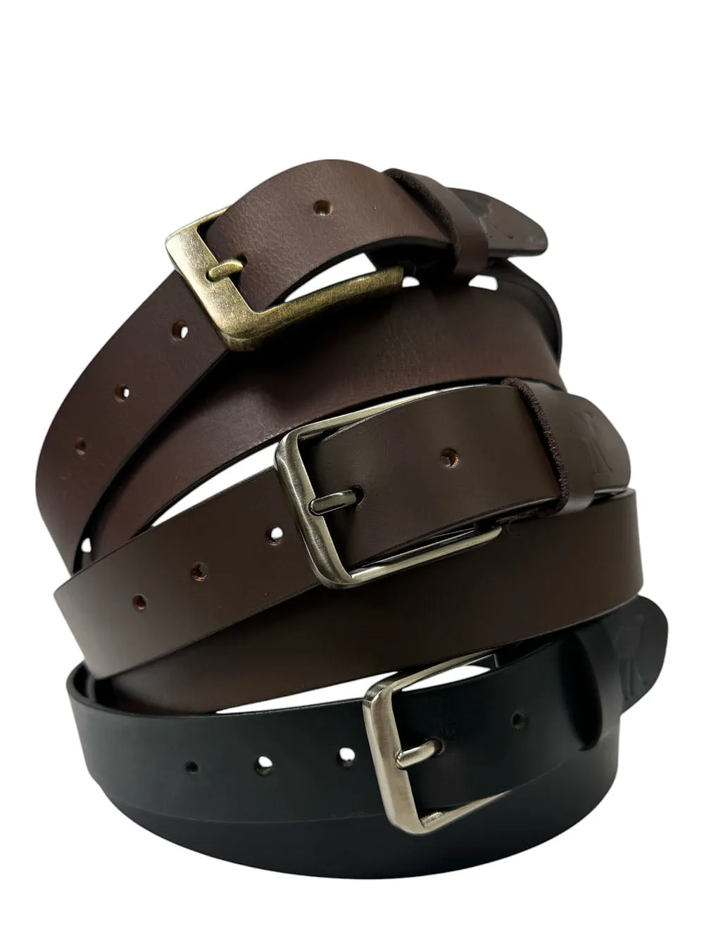 The Jericho Belt - Classic Brown Leather Belt | Bronze