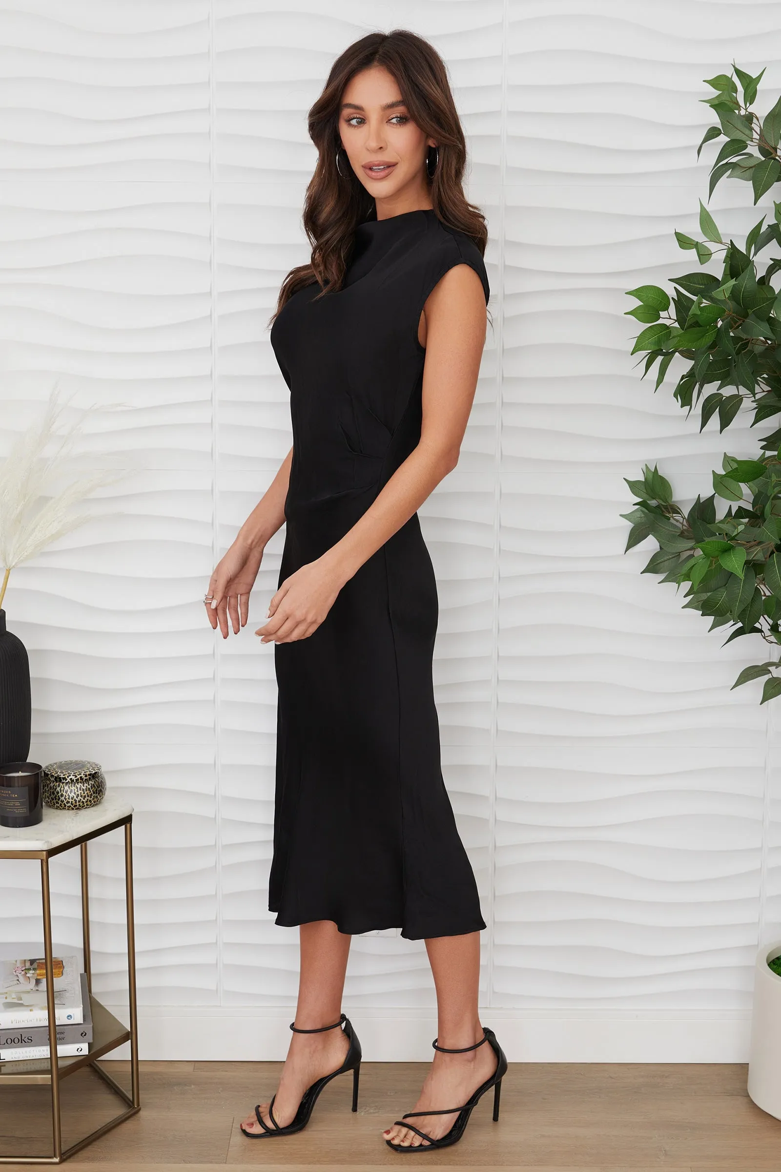 The Silky Draped Midi Dress