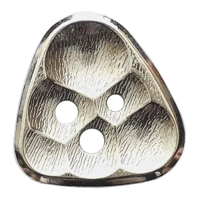 Triangle Metal 30mm Button - Silver