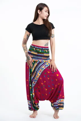 Triangles 2-in-1 Jumpsuit Harem Pants in Pink