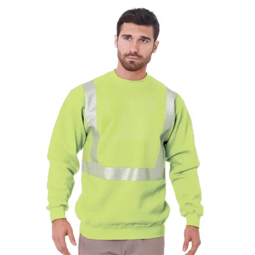 USA Made Class 2 Pre-Shrunk Segmented Tape Safety Sweatshirt