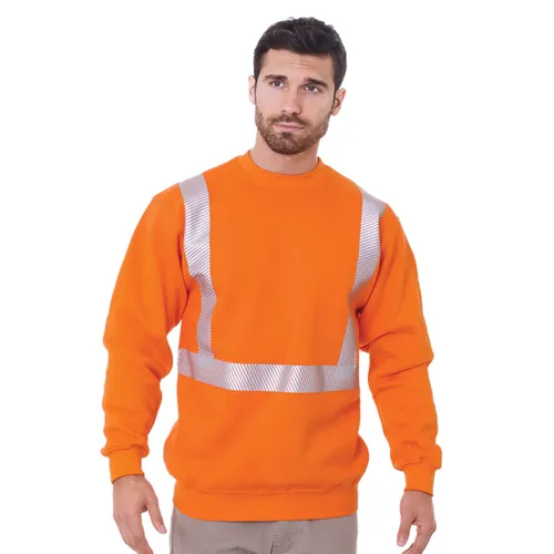 USA Made Class 2 Pre-Shrunk Segmented Tape Safety Sweatshirt