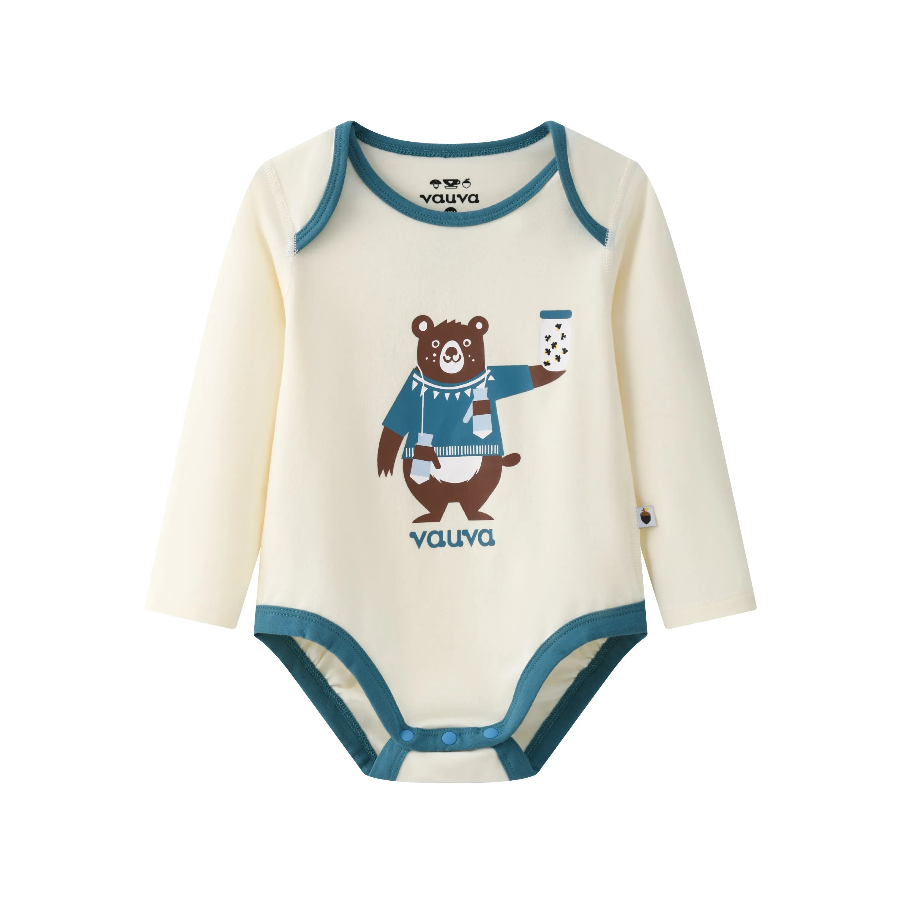 Vauva BBNS Forest Series - Organic Cotton Hedgehog Print Bodysuits (2-pack)