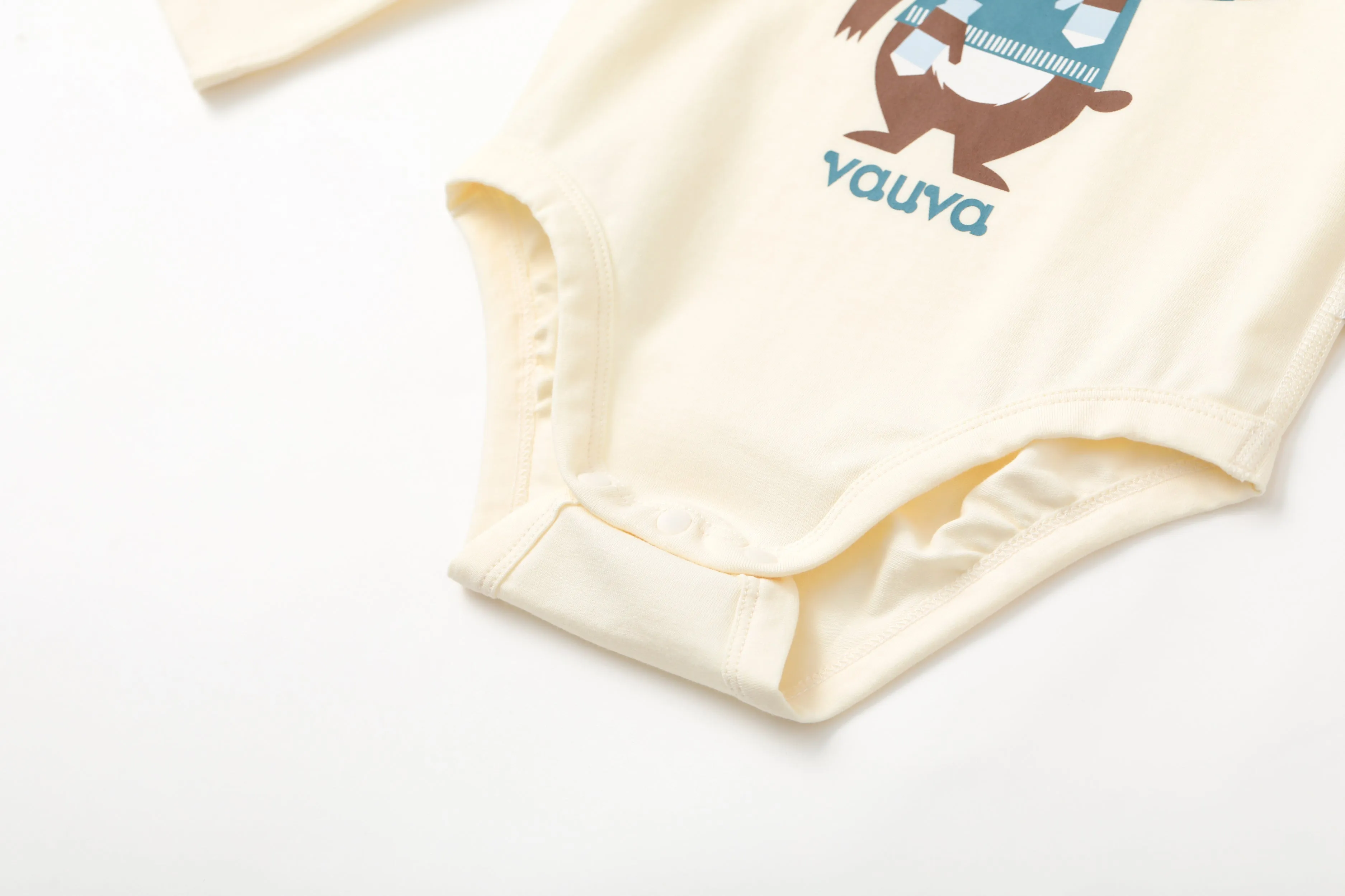 Vauva BBNS Forest Series - Organic Cotton Hedgehog Print Crew Neck Bodysuits (2-pack)