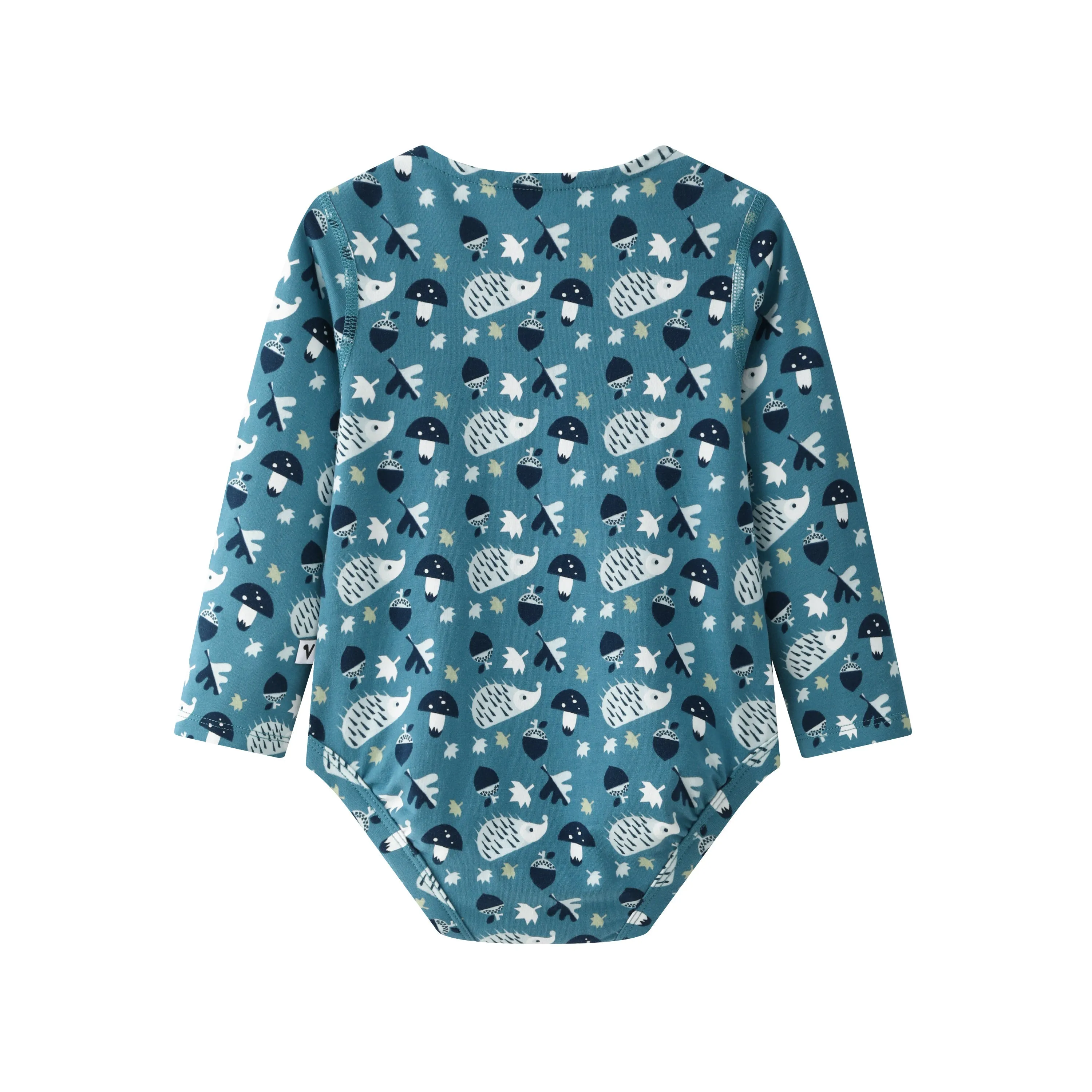 Vauva BBNS Forest Series - Organic Cotton Hedgehog Print Crew Neck Bodysuits (2-pack)