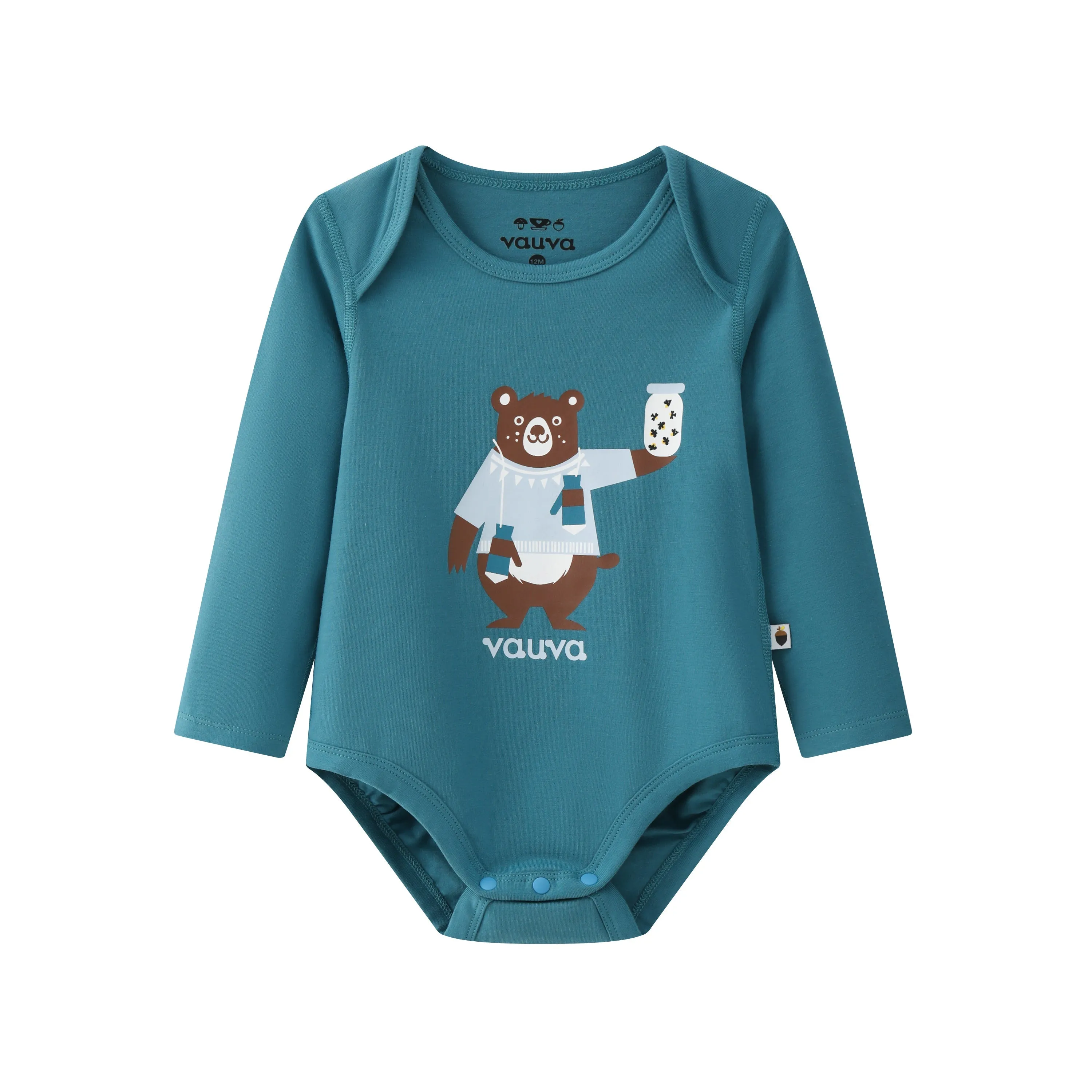 Vauva BBNS Forest Series - Organic Cotton Mushroom Print Bodysuits (2-pack)