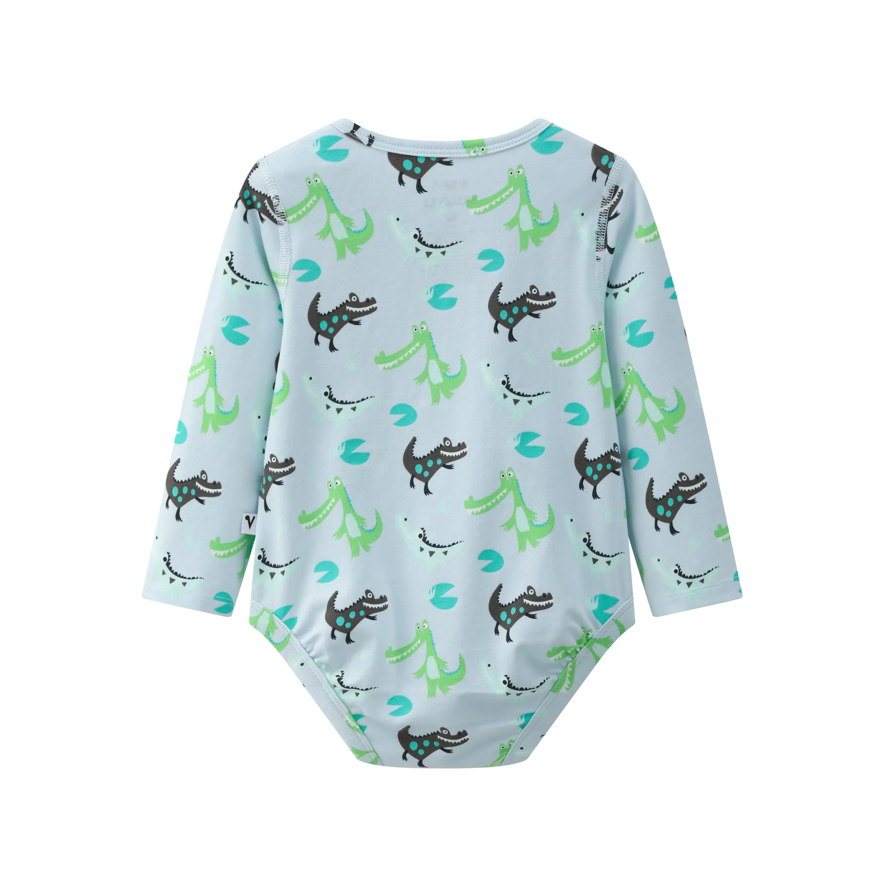 Vauva BBNS - Organic Cotton Crocodile Print Long-Sleeved Bodysuits (2-pack)