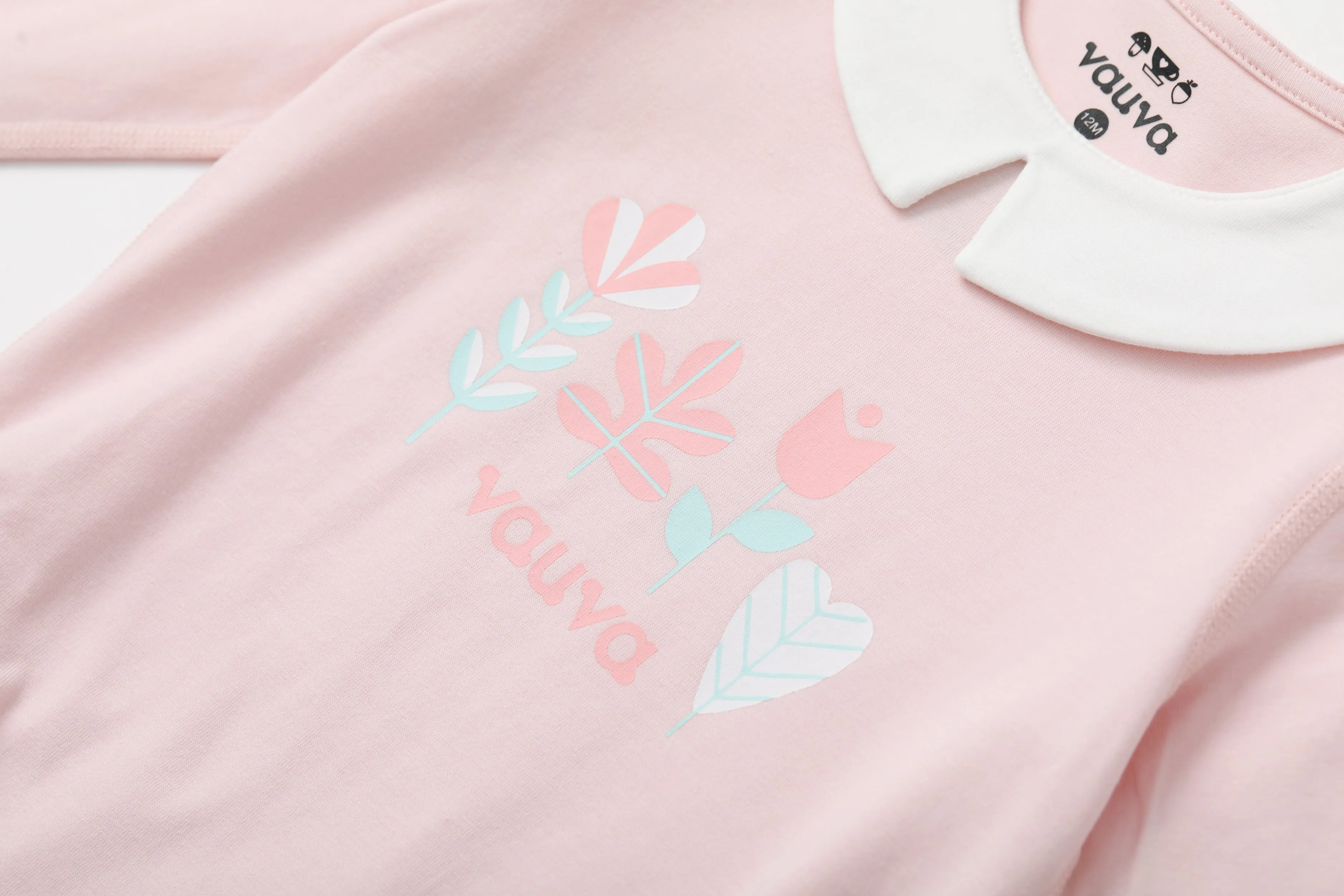Vauva BBNS - Organic Cotton Pink Long-sleeved Bodysuits (2-pack)