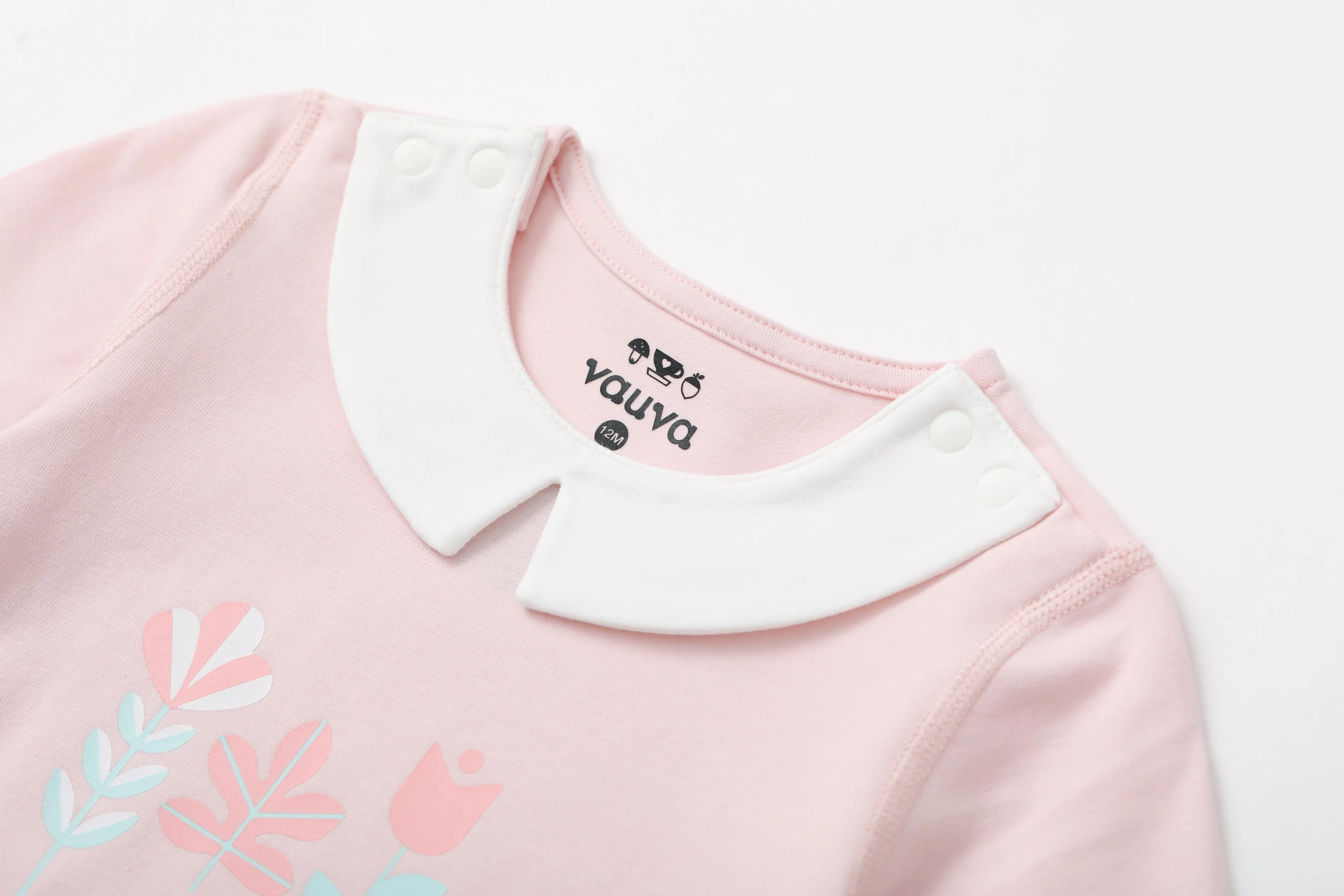 Vauva BBNS - Organic Cotton Pink Long-sleeved Bodysuits (2-pack)