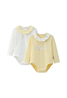 Vauva BBNS - Organic Cotton Ruffle Collar Bodysuits (2-pack)