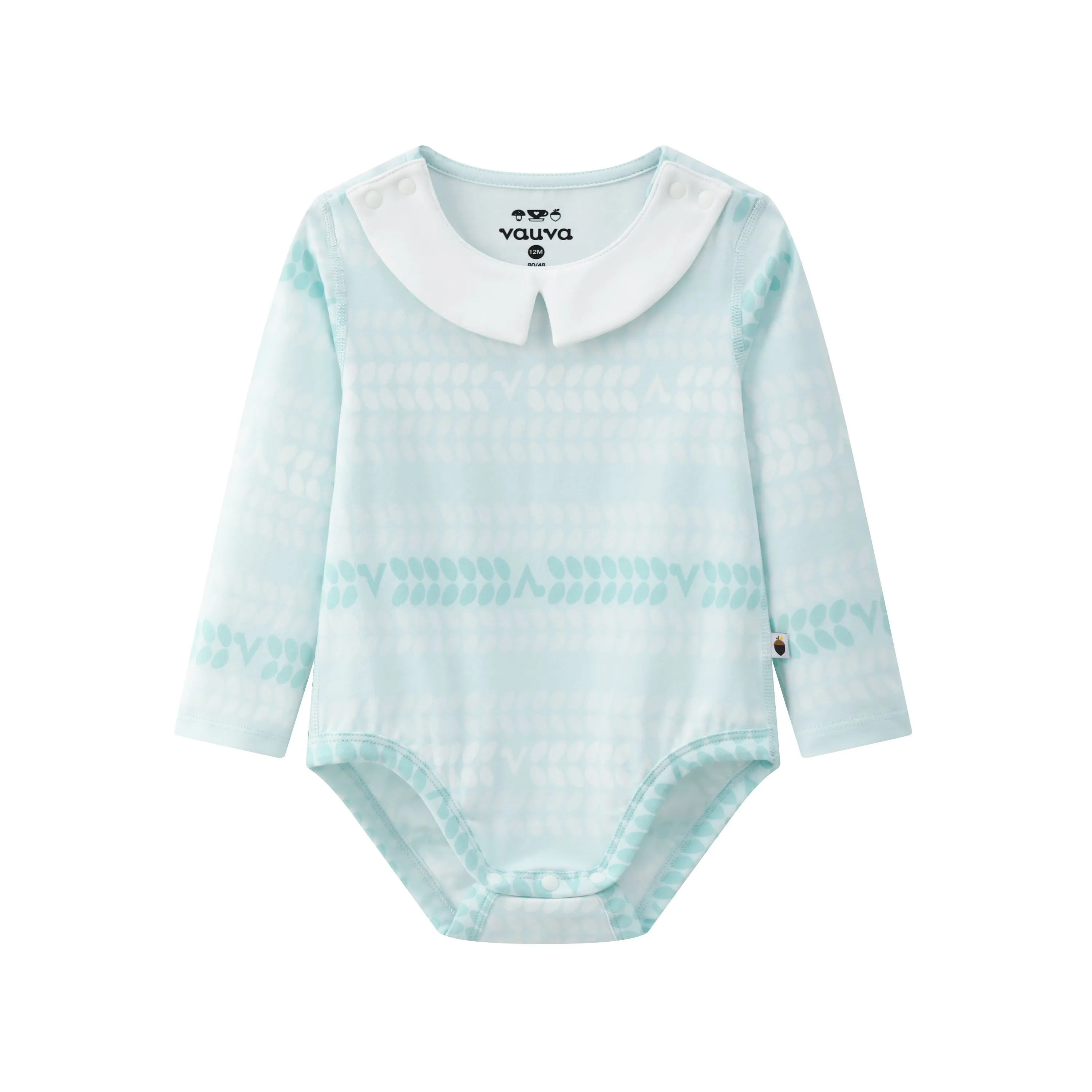 Vauva BBNS - Organic Cotton White Striped Pattern Bodysuits (2-pack)