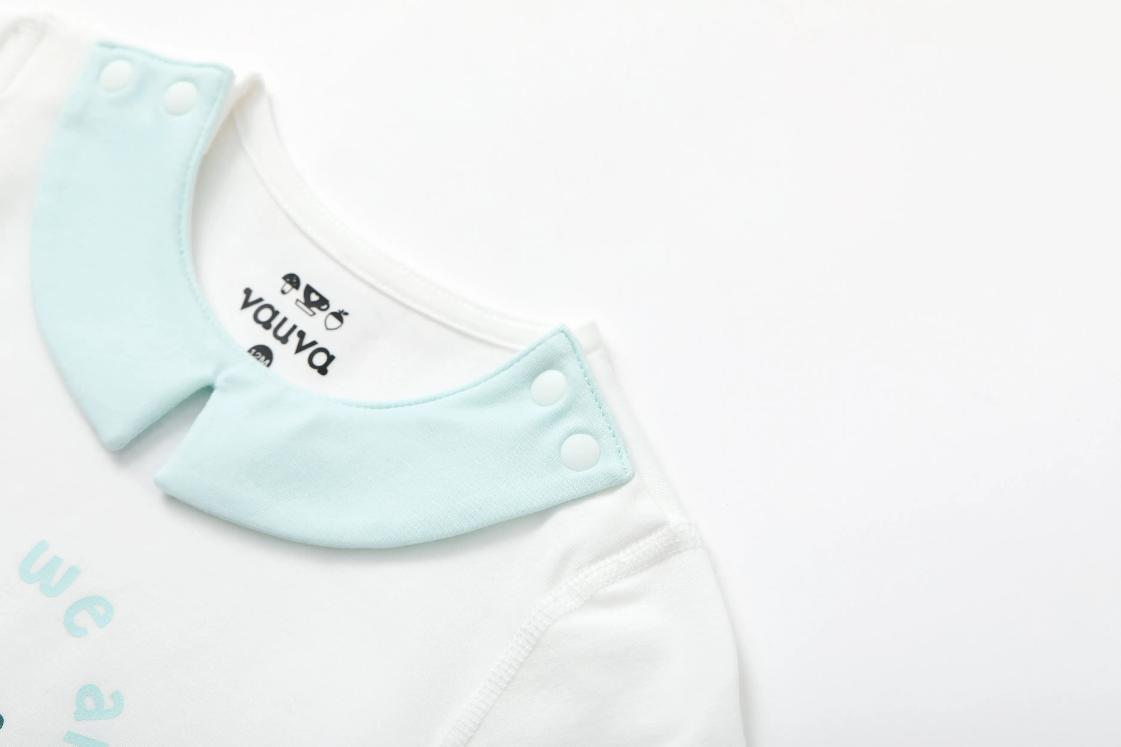 Vauva BBNS - Organic Cotton White Striped Pattern Bodysuits (2-pack)