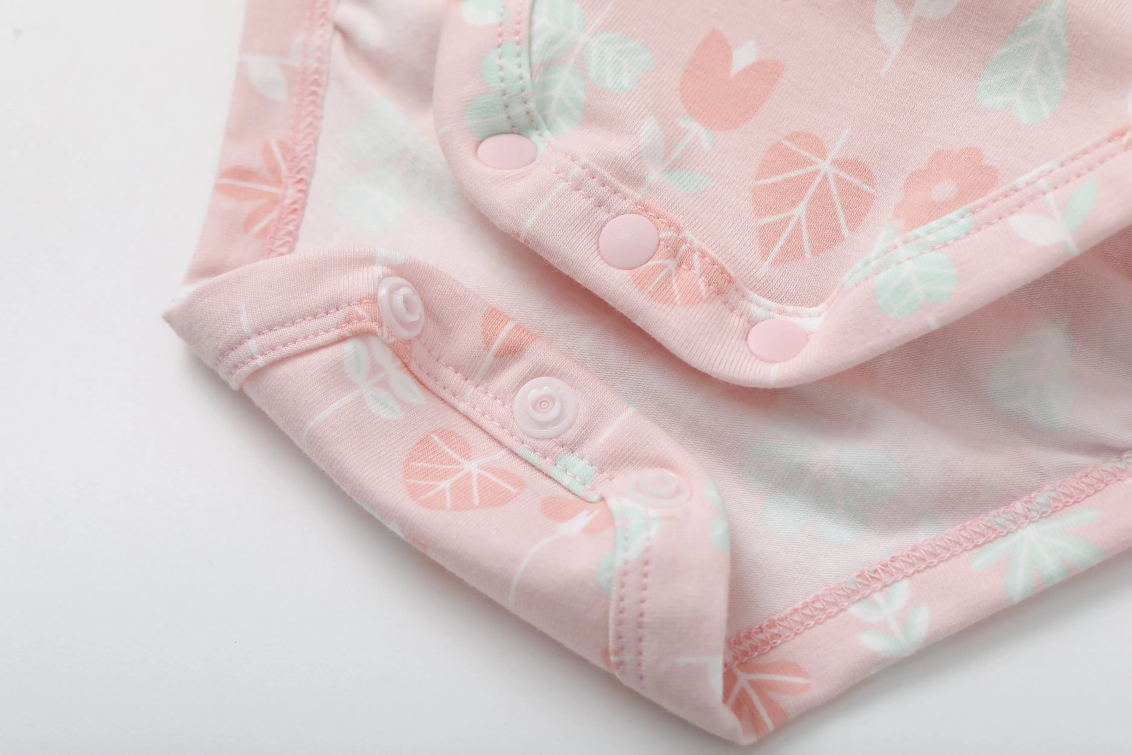 Vauva BBNS - Organic Lotus Collar Floral Cotton Bodysuits (2-pack)