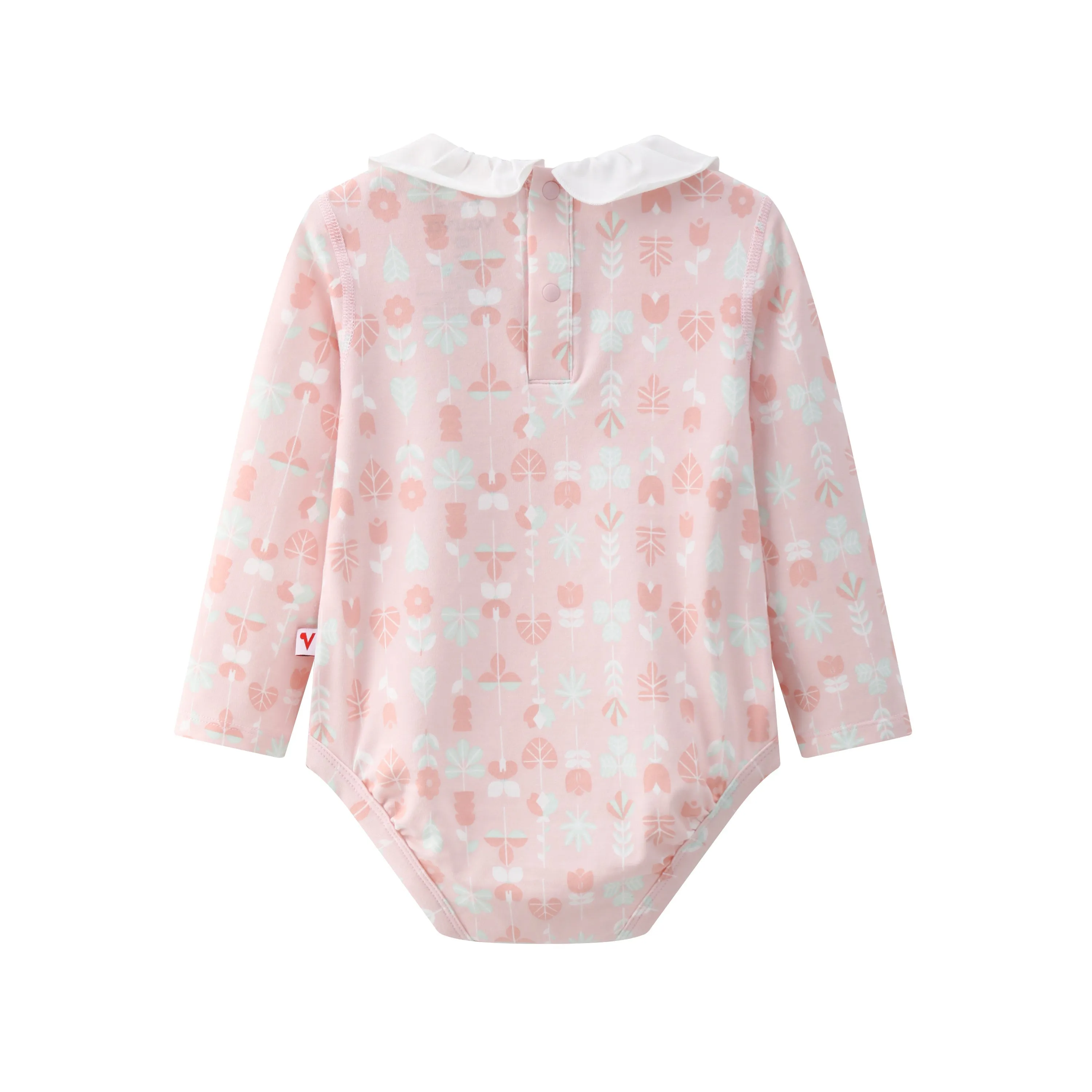 Vauva BBNS - Organic Lotus Collar Floral Cotton Bodysuits (2-pack)