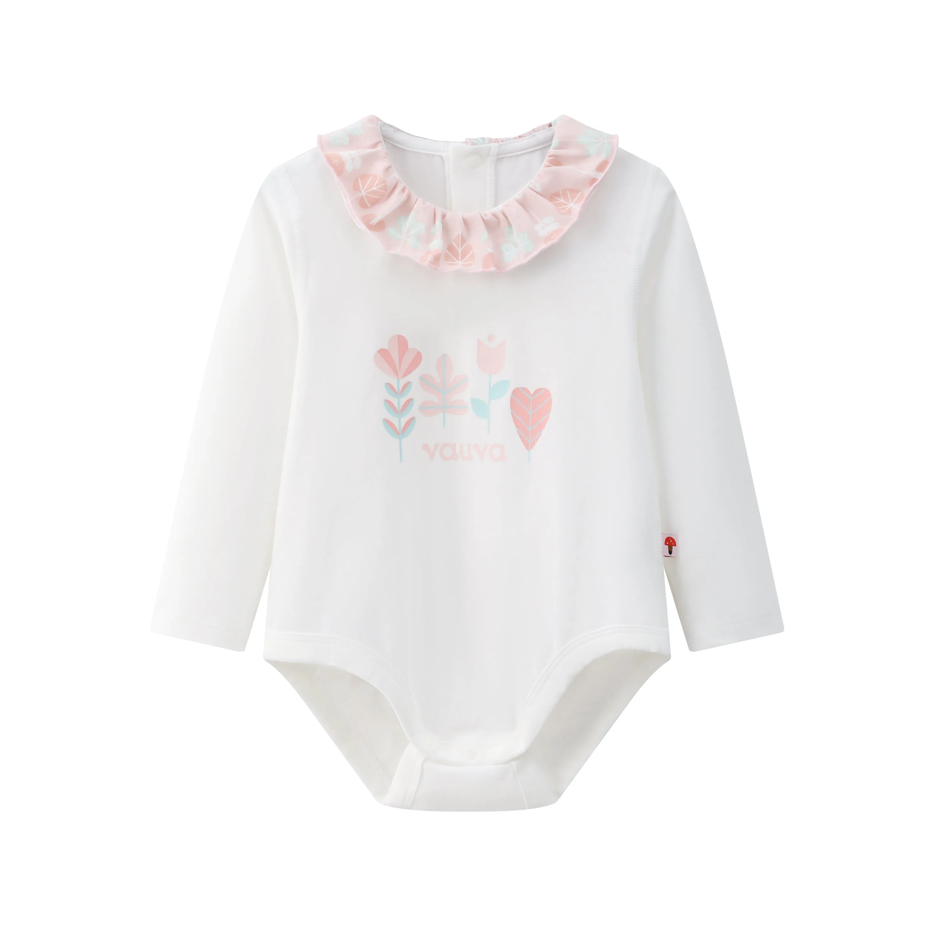Vauva BBNS - Organic Lotus Collar Floral Cotton Bodysuits (2-pack)