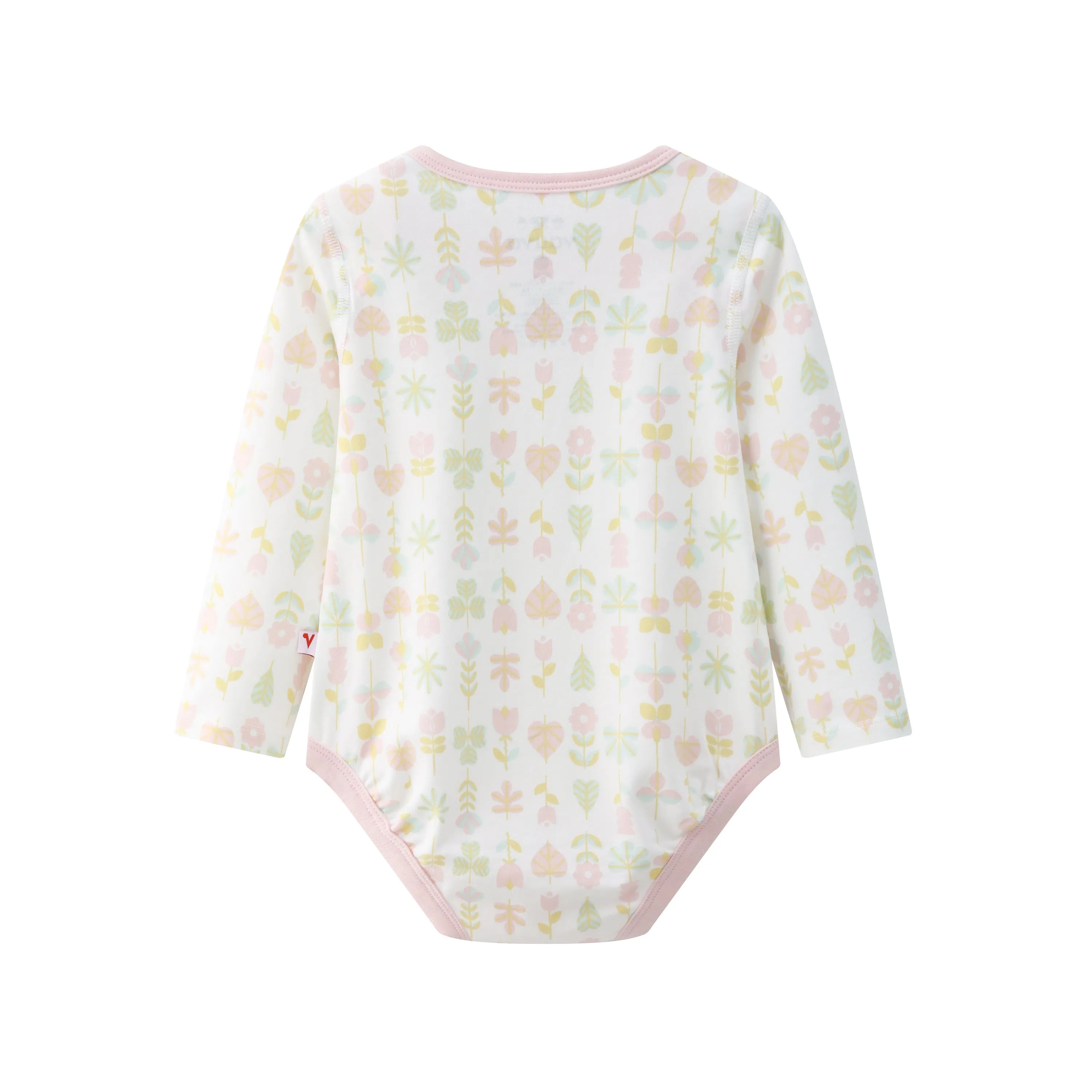 Vauva BBNS - Organic Pink Floral Cotton Bodysuits (2-pack)
