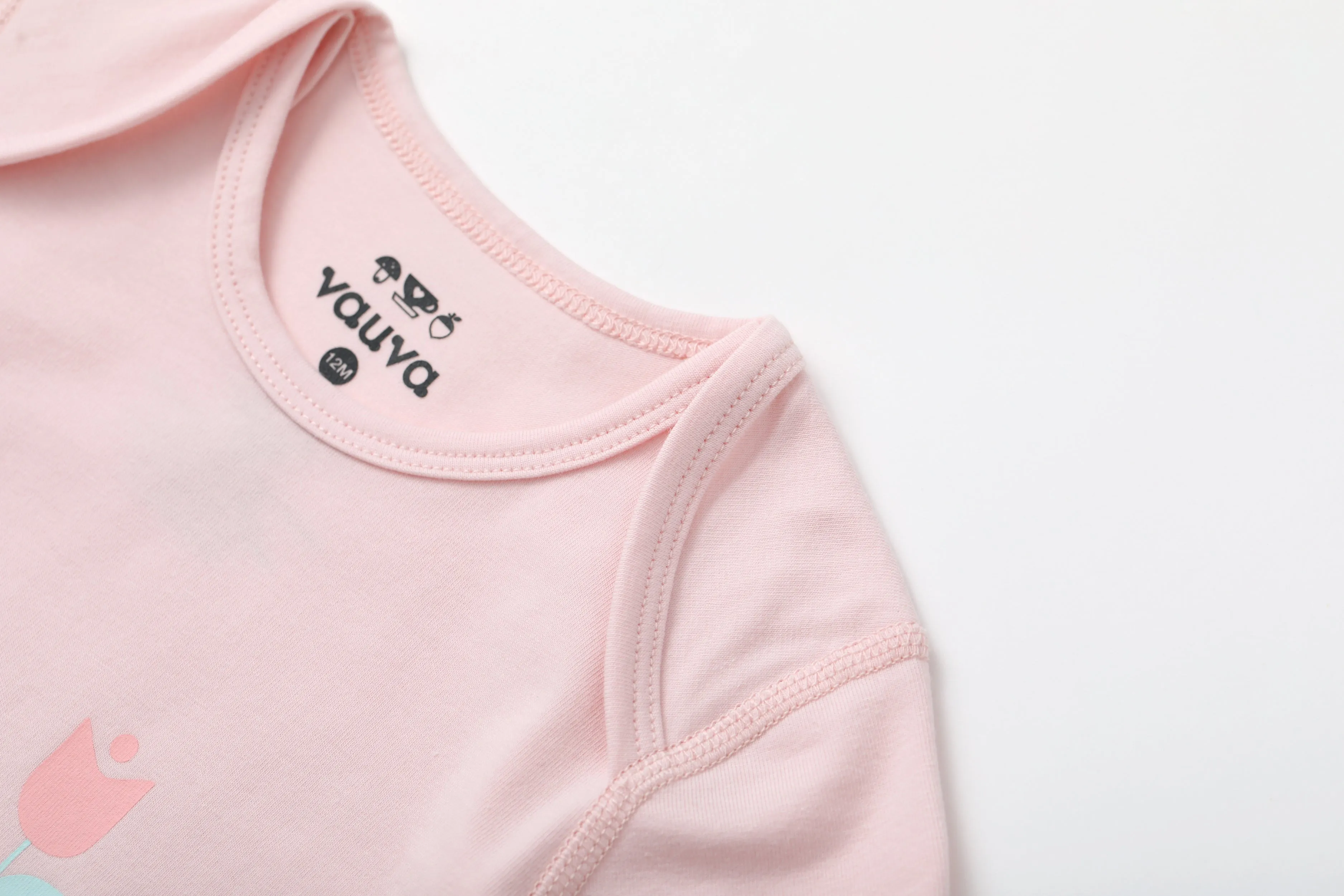 Vauva BBNS - Organic Pink Floral Cotton Bodysuits (2-pack)