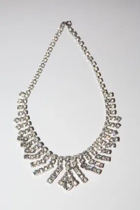 Vintage 1950s Art Deco Crystal Debutant Necklace