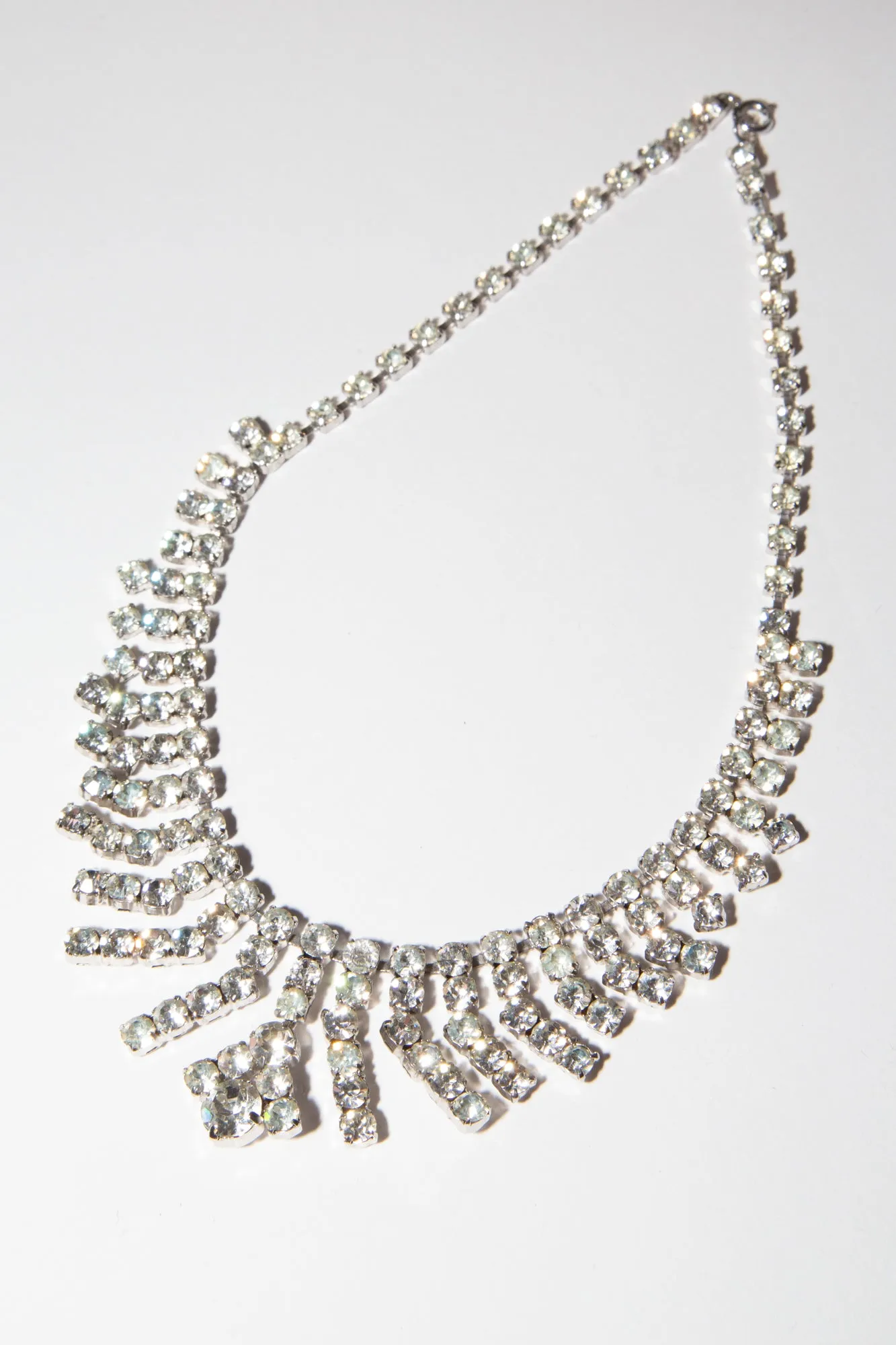 Vintage 1950s Art Deco Crystal Debutant Necklace