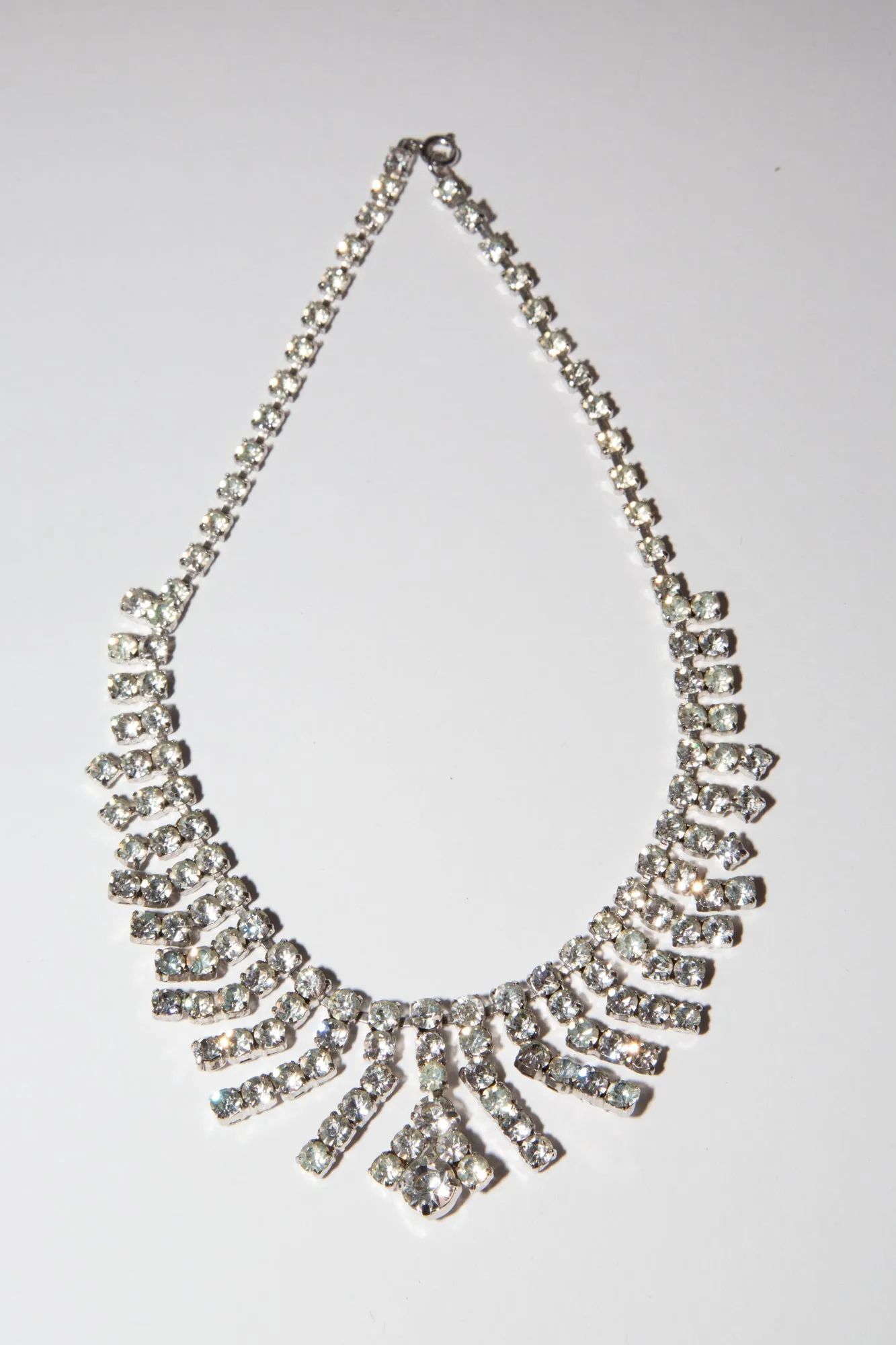 Vintage 1950s Art Deco Crystal Debutant Necklace