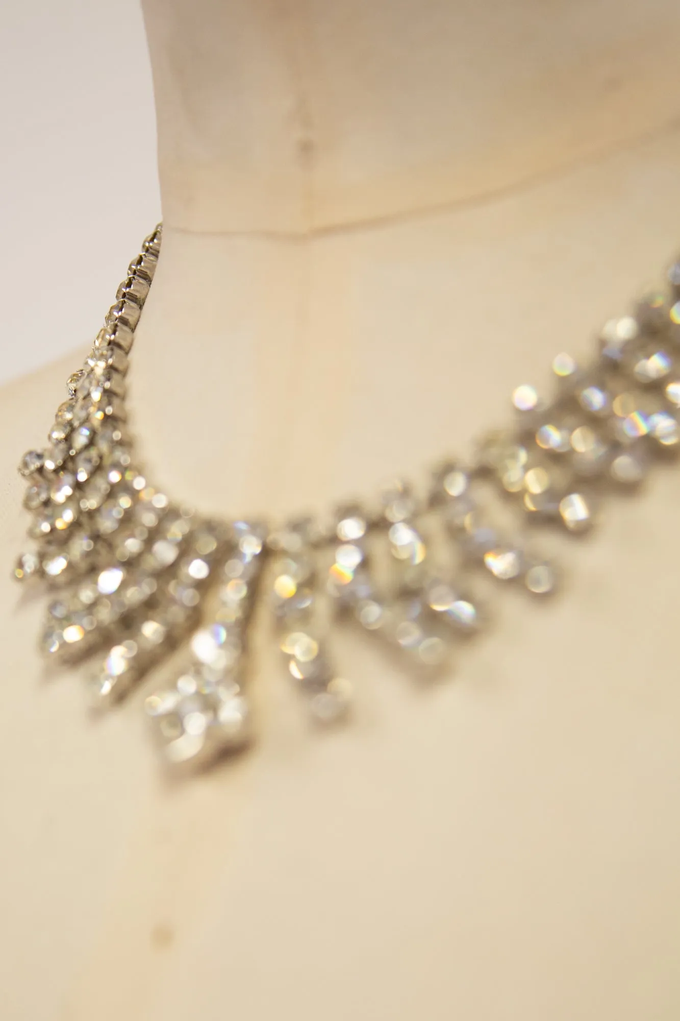 Vintage 1950s Art Deco Crystal Debutant Necklace