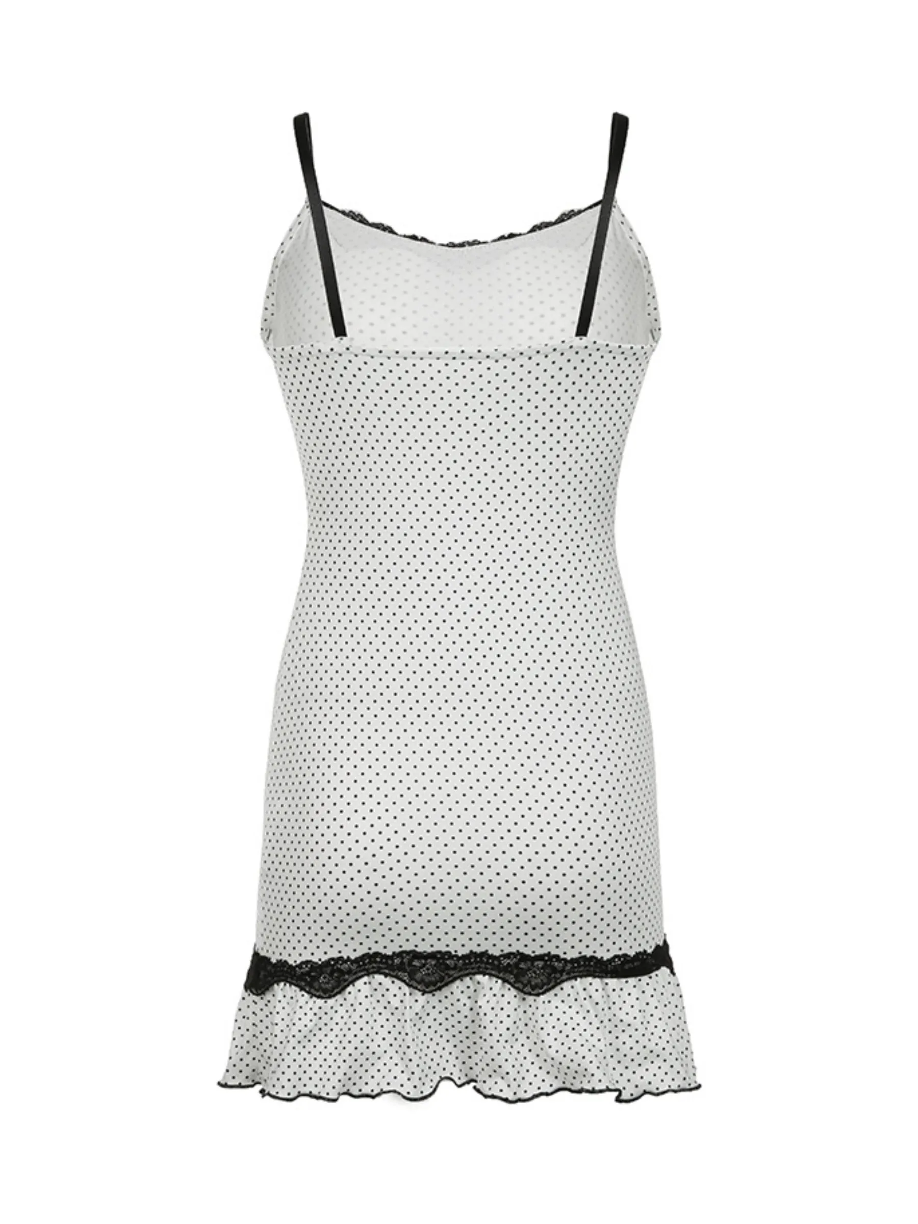 Vvsha Kai Polka-Dot Ruffle Mini Dress