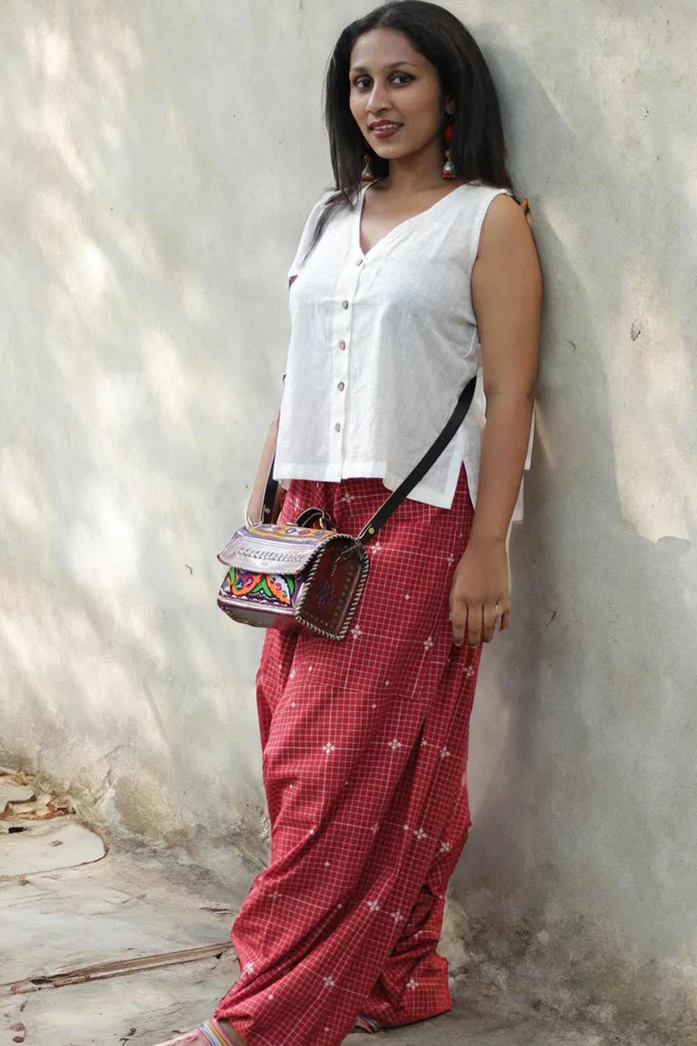 Wayfarer | Drop Crotch Pants | Red Cotton Checks
