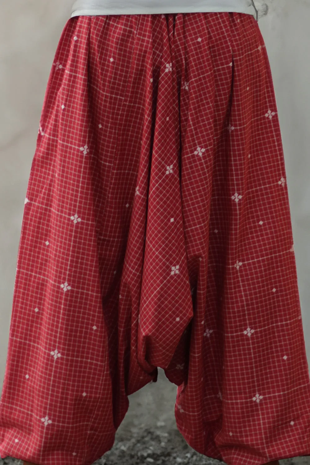 Wayfarer | Drop Crotch Pants | Red Cotton Checks
