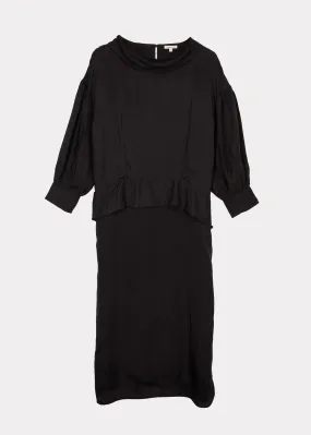 WOMAN BELT DRESS - BLACK