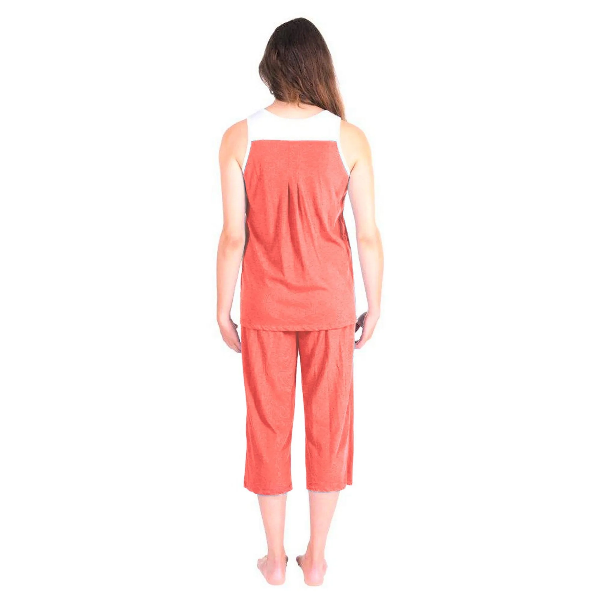 Women's Moisture Wicking Pleated Tank Capri Set