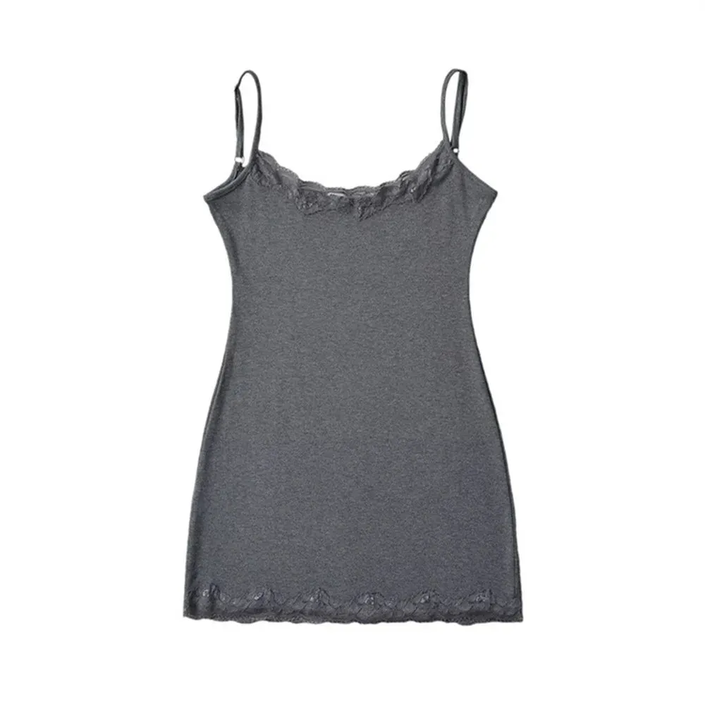 YESMYTOOL  -   Pure Desire Spicy Girl Spring/Summer Strap Dress Sexy Tight Wrapped Hip Lace Short Dress