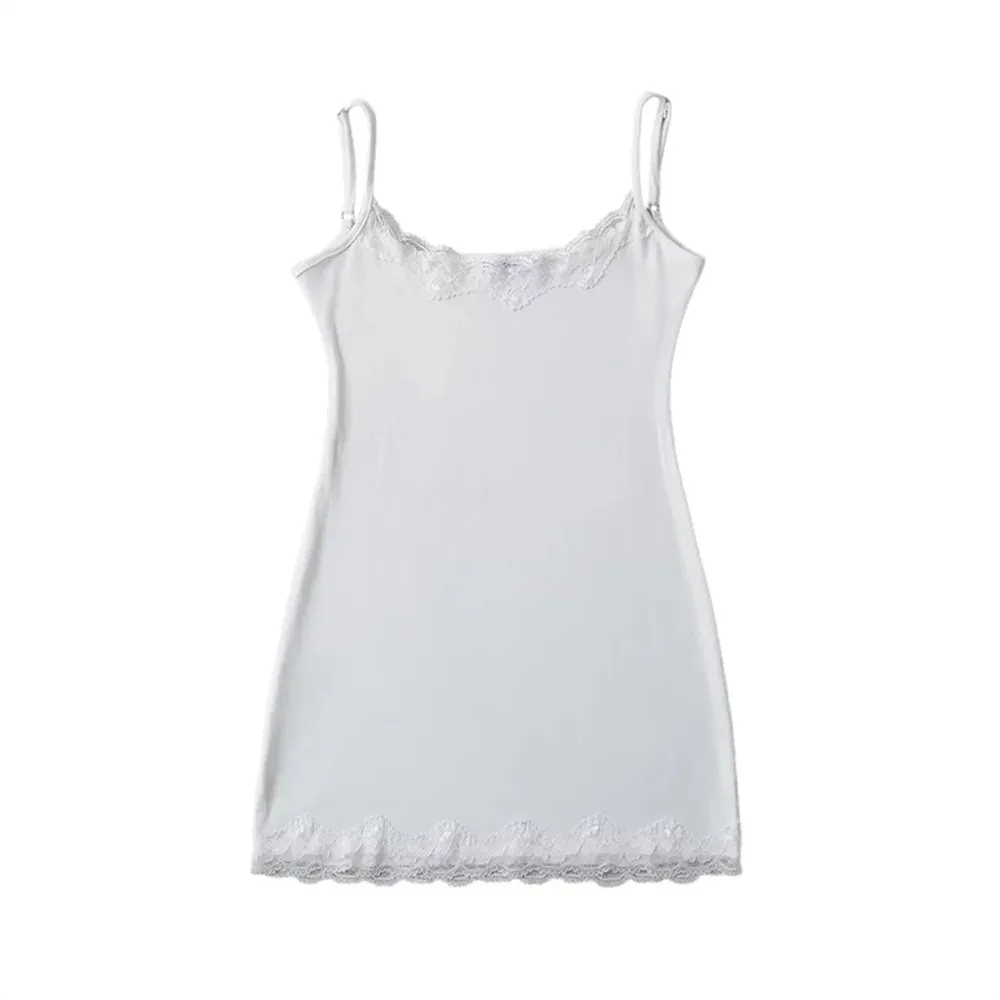 YESMYTOOL  -   Pure Desire Spicy Girl Spring/Summer Strap Dress Sexy Tight Wrapped Hip Lace Short Dress