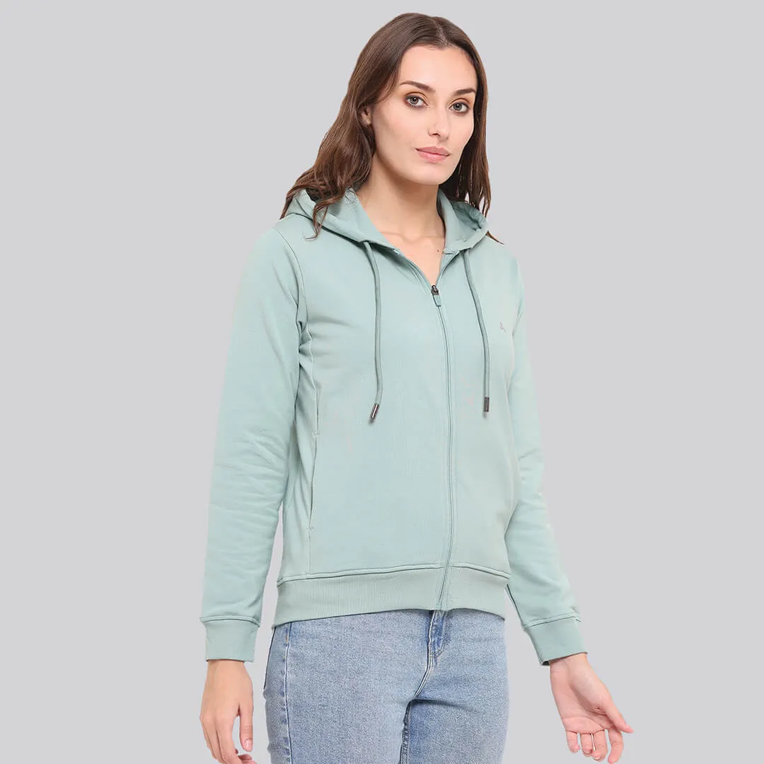 Zipper Hoodie - Apple Green