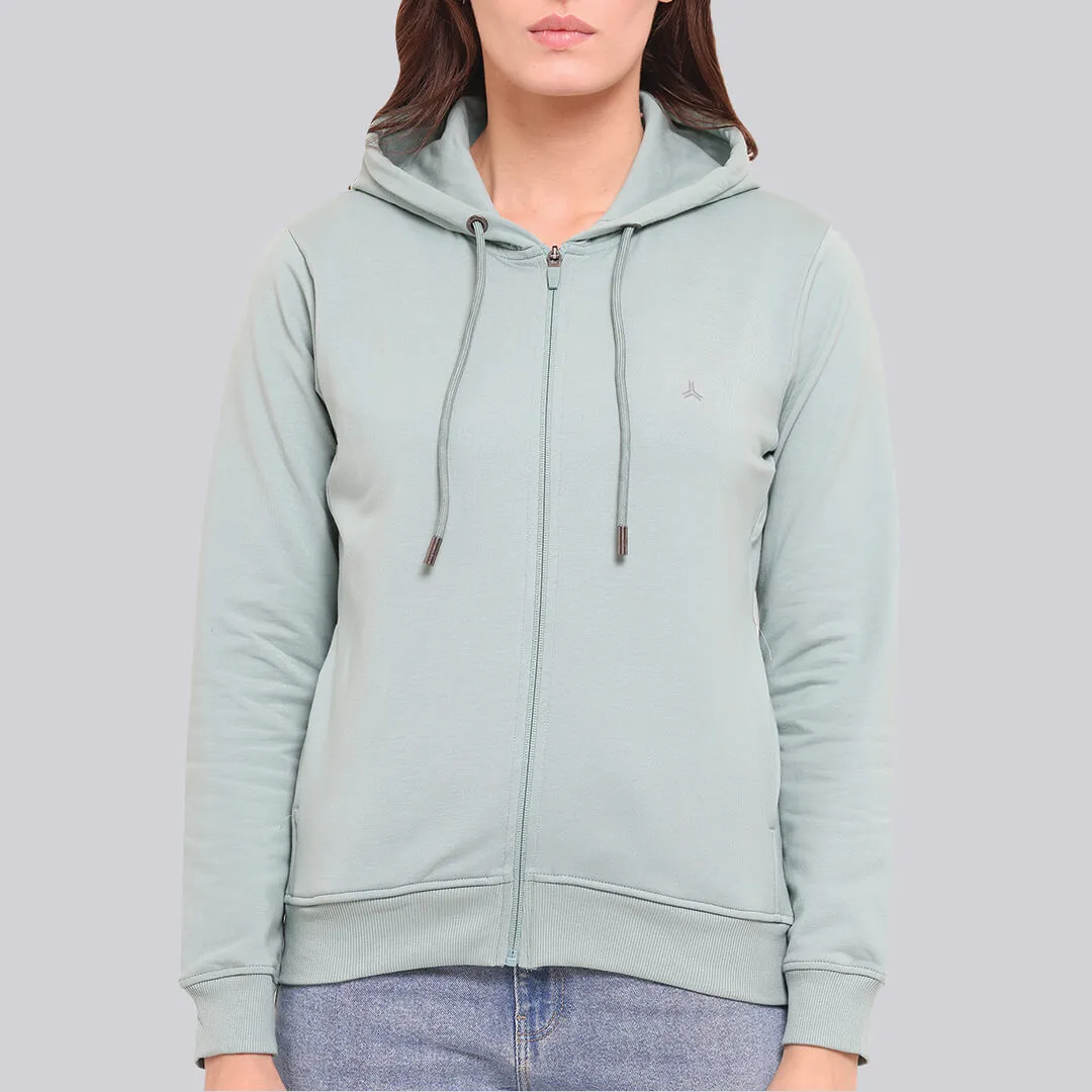 Zipper Hoodie - Apple Green