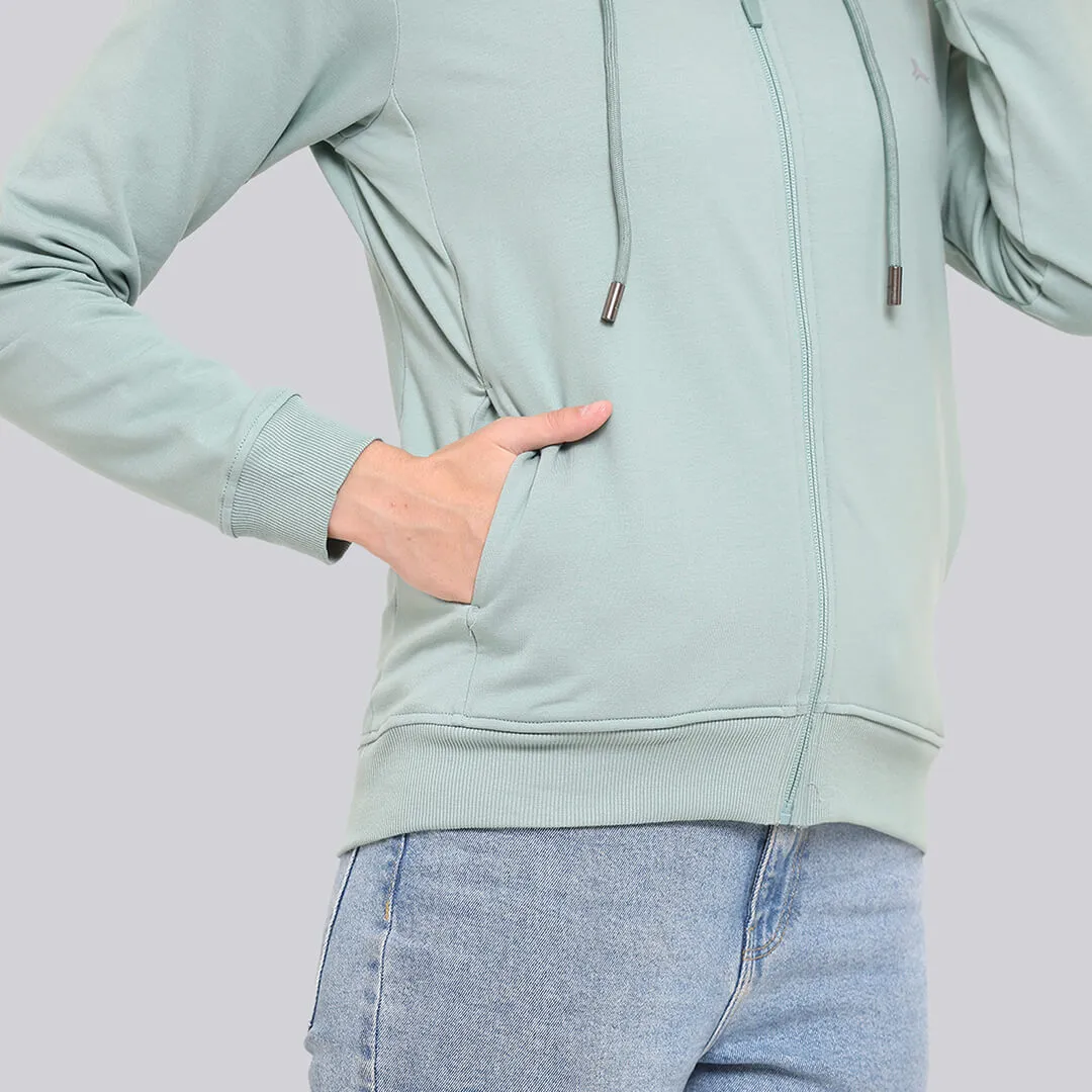 Zipper Hoodie - Apple Green