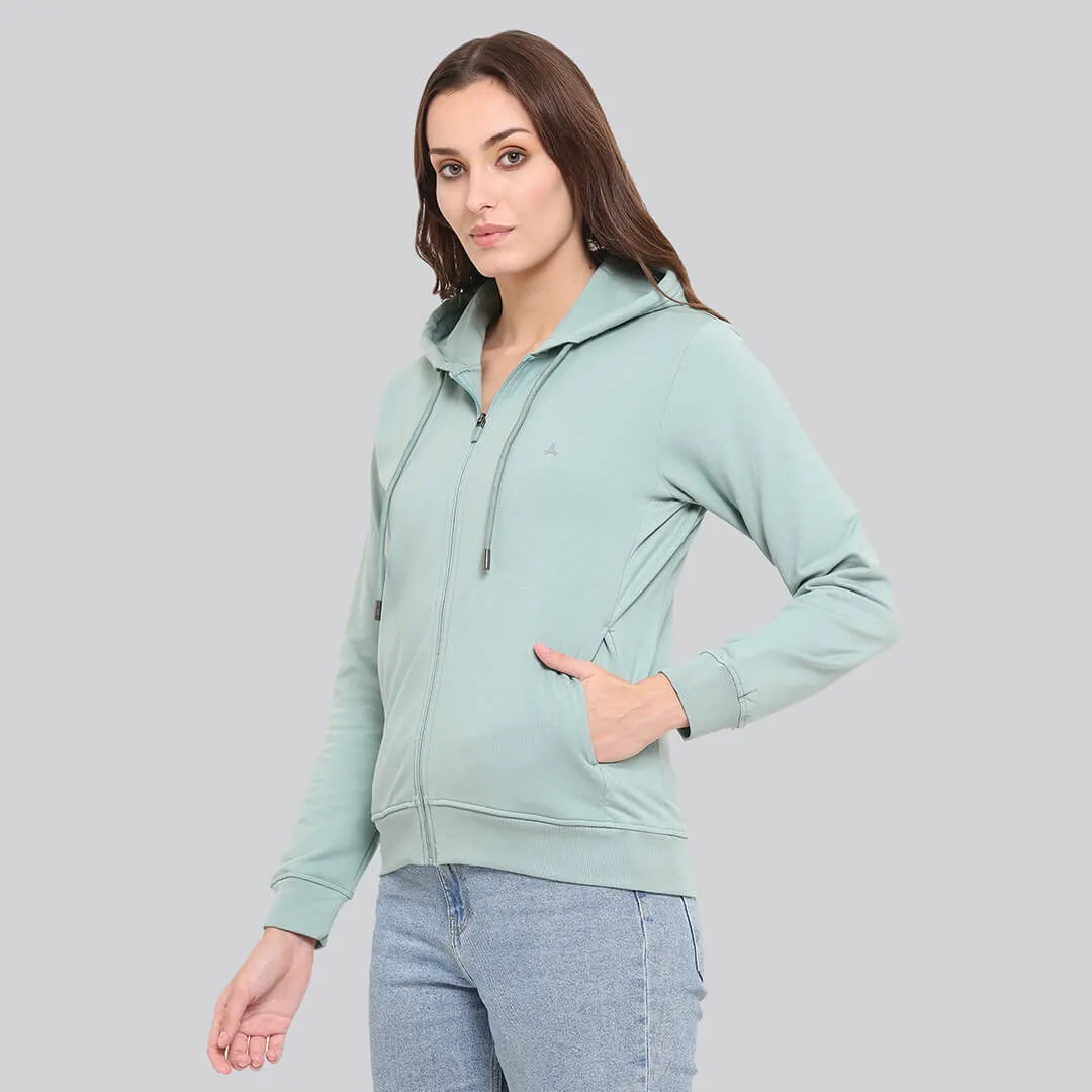 Zipper Hoodie - Apple Green